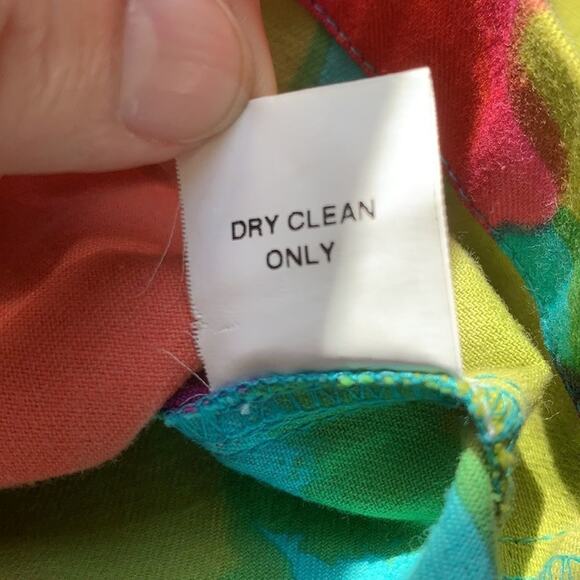 Choices colorful Jean style jacket watercolor print with sequins size PS - Picture 7 of 10